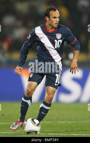 Landon Donovan of the United States looks for space during a 2010 FIFA World Cup football match against England June 12, 2010. Stock Photo
