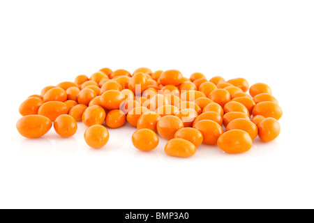 Orange peanuts isolated on white background Stock Photo