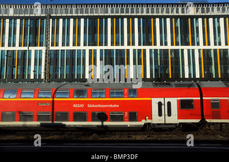 Train abstract - seen at Munich train station, Germany Stock Photo