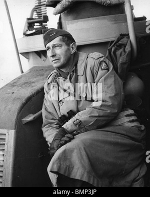 LT GEN MARK W CLARK, Commanding General, US Fifth Army, aboard a PT boat heading for the Anzio beachead, Italy, January 1944 Stock Photo