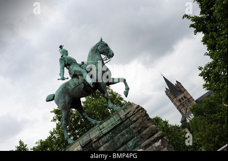 Statue of Wilhelm II German Emperor Cologne Koln Germany Deutschland Europe Stock Photo