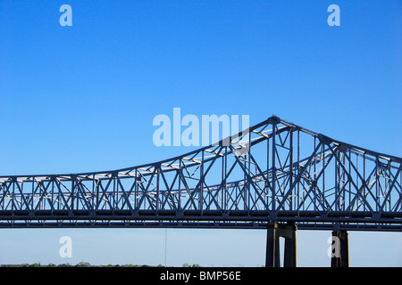 The crescent city connection bridge over the Mississippi river, twin cantilever bridges, New Orleans, Louisiana. Stock Photo
