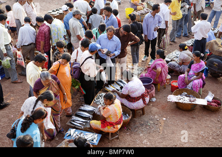 Fish market ; Mapusa market ; Goa ; India Stock Photo