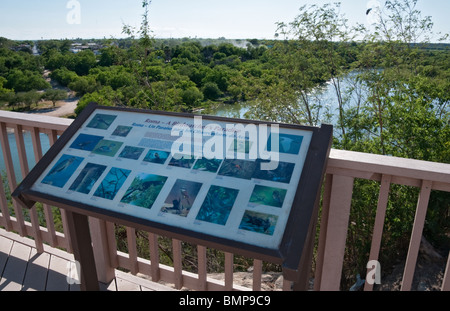 Texas, Roma, World Birding Center, Roma Bluffs Observation Deck overlooking Rio Grande Stock Photo