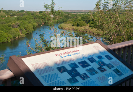 Texas, Roma, World Birding Center, Roma Bluffs Observation Deck overlooking Rio Grande Stock Photo