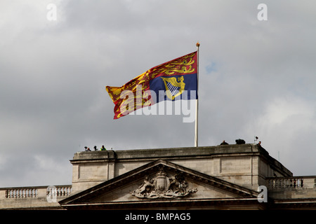 Pic: Paul Marriott . . Trooping the Colour . . 12.06.10 The Royal Standard flag flies above Buckingham Palace on her official bi Stock Photo