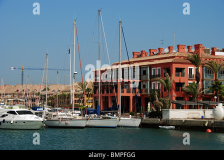 Yachts in the marina, Puerto Sotogrande, Costa del Sol, Cadiz Province, Andalucia, Spain, Western Europe. Stock Photo