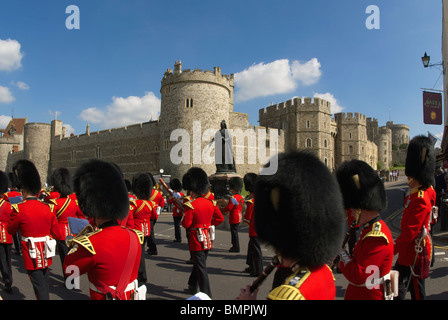 Guards' Marching Band at Windsor Castle Stock Photo