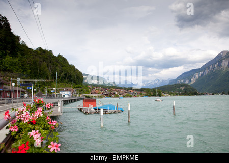 The lake of Brienz / Brienzersee in the Bernese Oberland, Switzerland Stock Photo