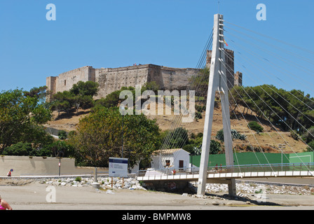 Sohail castle and bridge over the river, Fuengirola, Costa del Sol, Malaga Province, Andalucia, Spain, Western Europe. Stock Photo