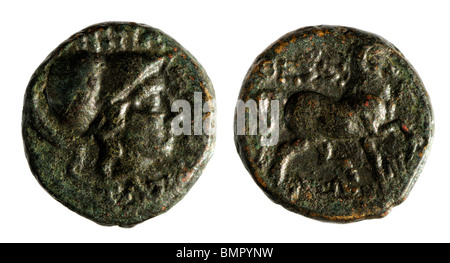 Ancient Greek Coin. Thessalian Confederacy (196-146BC) 16mm Stock Photo