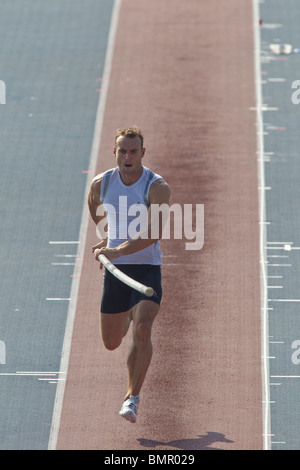 Przemyslaw Czerwinski (POL) competing in the Men's pole vault at the New York Grand Prix, IAAF Diamond League Stock Photo