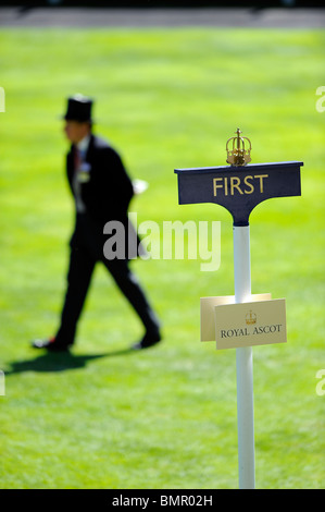 First place sign in the parade ring during day two of Royal Ascot 2010 Stock Photo