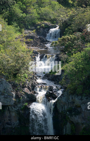Unnamed waterfalls above Kamuela, Hawaii Stock Photo