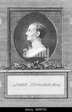 John Howard (1726-1790) on engraving from the 1700s. Philanthropist and first English prison reformer. Stock Photo