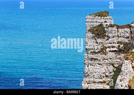 Cliffs on the sea beach, Etretat, Seine-Maritime department, Upper Normandy, France Stock Photo