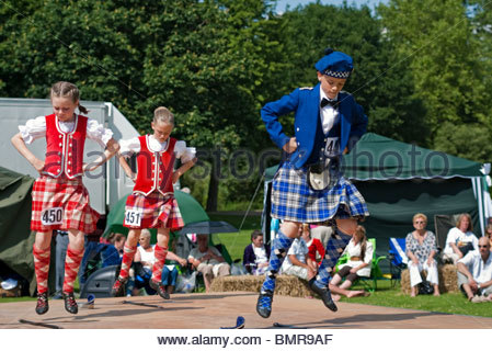 Highland dancing. Boy in traditional costume dancing a hornpipe at ...