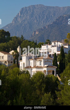 Villas in the foothills of the Sierra of Nerja,Andalucia region,Spain Stock Photo