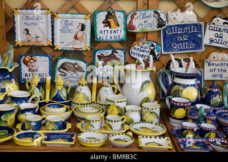 Souvenirs and pottery, Capri, Italy Stock Photo