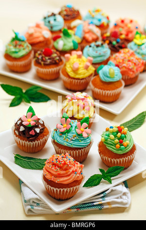 Assorted cupcakes Step by step: PGGJR6-PGGJRD-PGGJRW-PGGJTD Stock Photo