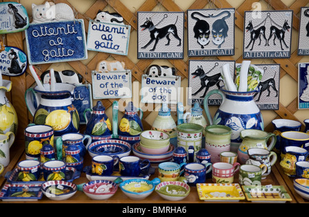 Souvenirs and pottery, Capri, Italy Stock Photo