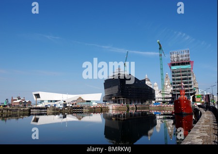 Construction of the Musuem of Liverpool and The Mann Island Buildings. Stock Photo
