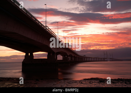 Second Severn Crossing toll bridge from England to Wales Stock Photo