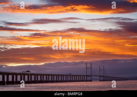 Second Severn Crossing toll bridge from England to Wales Stock Photo