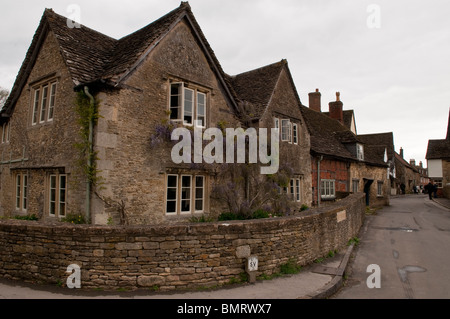 Old Houses in Lacock Wiltshire UK Stock Photo