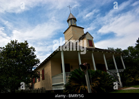 Church Chapelle des Attakapas Vermilionville Cajun Creole heritage folklife park recreates Acadiana LA 1765 to 1890 Stock Photo