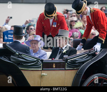 Britain's Queen Elizabeth II at the Royal Ascot 2010 horse race meeting Stock Photo