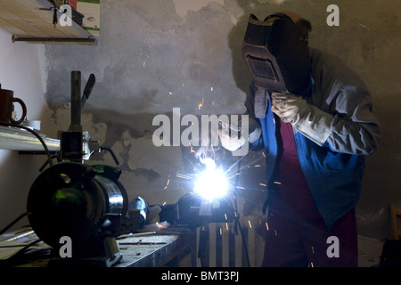 welder by the work Stock Photo