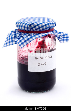 jar of homemade jam on a white background Stock Photo