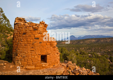 Ancient Puebloan tower at Painted Hand Pueblo, Canyons of the Ancients National Monument, west of Cortez, Colorado, USA Stock Photo