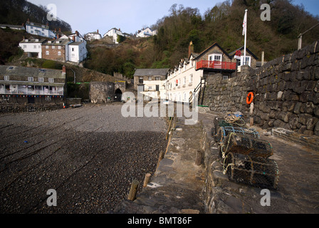 Clovelly Devon UK Harbor Harbour Stock Photo