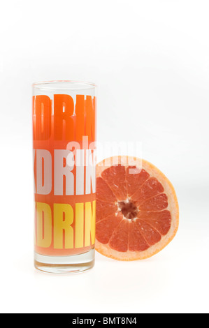 GRAPEFRUIT JUICE IN GLASS Stock Photo