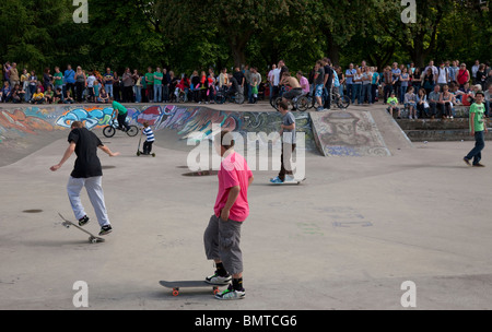 Glasgow's Skate Park in Kelvingrove Park. Stock Photo