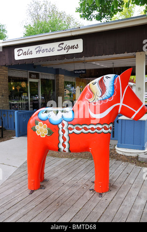 Painted Dala horse in Lindsborg, Kansas, USA Stock Photo - Alamy