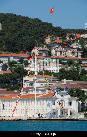 ISTANBUL, TURKEY. A view of the Turkish Naval Academy (Deniz Lisesi) on the Princes' Island of Heybeliada in the Sea of Marmara. Stock Photo