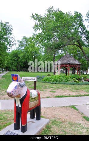 Painted Dala horse in Lindsborg, Kansas, USA Stock Photo - Alamy