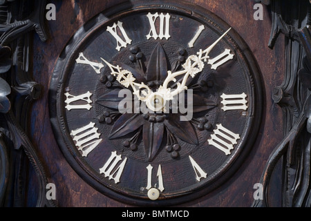 Vintage Bavarian wooden Clock Stock Photo