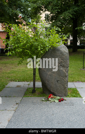 Grave of Swedish politician and Prime Minister Olof Palme, Adolf Fredrick Cemetery Stockholm, Sweden Stock Photo
