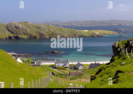 A view of the village of Valtos on the west coast of the Isle of Lewis Stock Photo