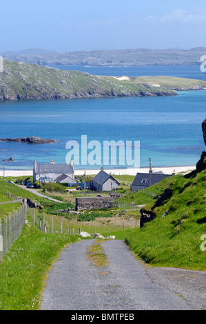 A view of the village of Valtos on the west coast of the Isle of Lewis Stock Photo