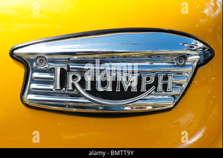 Triumph motorcycle tank badge , Classic british motorcycle Stock Photo