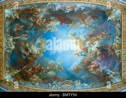 Chateau de Versailles, the fresco in the ceiling of Hercules Lounge Stock Photo