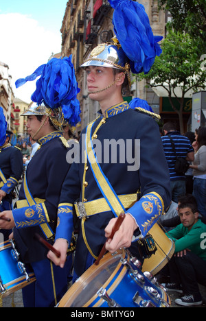 Santa Semana (Holy week),  marching band, Seville, Seville Province, Andalucia, Spain, Western Europe. Stock Photo