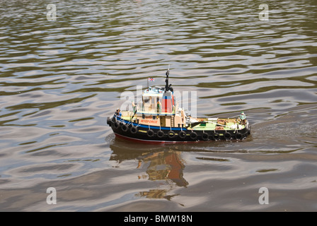 radio controlled scale model of a southampton wyeforce tug boat etherow country park Stock Photo