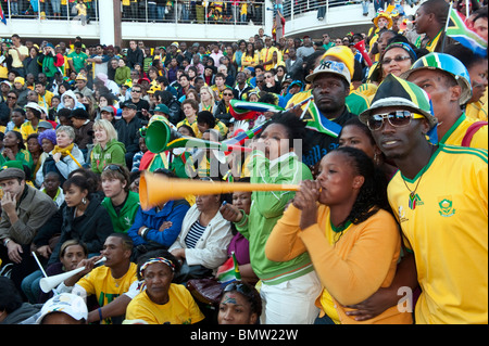 Public viewing of the FIFA World Cup 2010 at V&A Waterfront in Cape Town South Africa Stock Photo