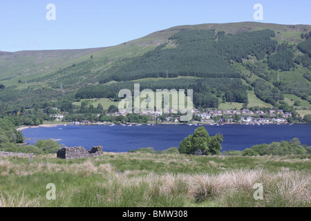 Elevated view of Lochearnhead and Loch Earn Scotland  June 2010 Stock Photo